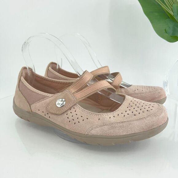 Earth Shoes Women's Mary Jane Size 9.5 Blush Pink Leather Slip On Shoes Comfy - Picture 1 of 12